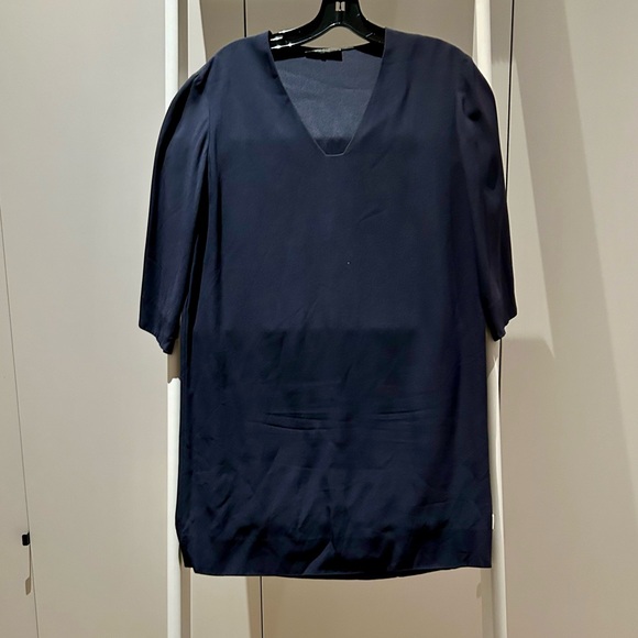 The Row - Dark Navy Blue VNeck Shift Mini Dress Size 0/2 XS - Picture 7 of 9